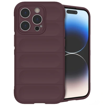 Afbeelding van iPhone 14 Pro Hoesje Siliconen iMoshion EasyGrip Backcover Aubergine