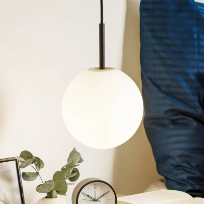 Afbeelding van Audo TR Bulb LED hanglamp 1 lamp zwart/opaal mat