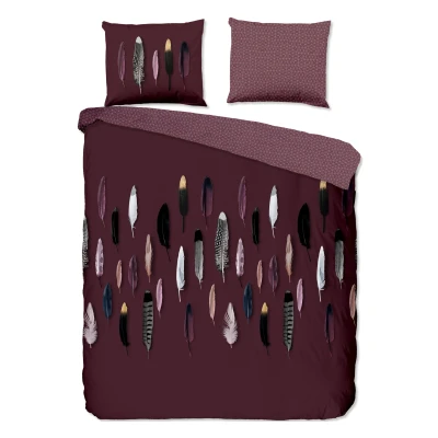 Afbeelding van Good Morning Dekbedovertrek &quot;veren&quot; Rood (140x200/220 cm) Katoen