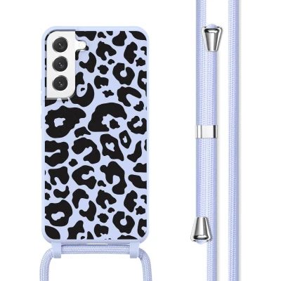 Afbeelding van imoshion hoesje Geschikt voor Samsung Galaxy S22 met koord Siliconen design Meerkleurig / Animal Lila
