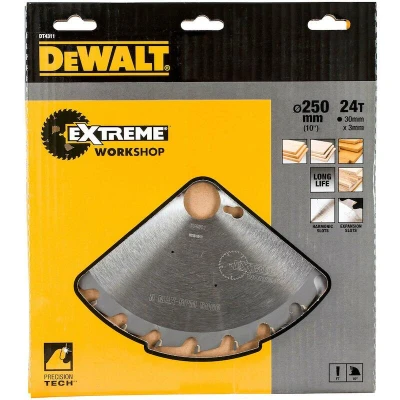 Afbeelding van DeWALT Cirkelzaagblad voor Hout Extreme Ø 250mm Asgat 30mm 24T DT4311 QZ