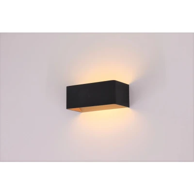 Afbeelding van Wandlamp LED zwart goud aluminium 20cm
