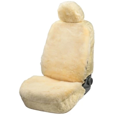Afbeelding van Autostoelhoes Lamsvel Maya beige
