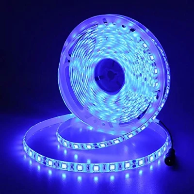 Afbeelding van JOYLIT Ledstrip, 24 V, 5 m, blauw, 460 465 nm, IP65 waterdicht, 300 SMD 5050 leds, dimbaar, voor keuken, boot, auto, zonder voeding