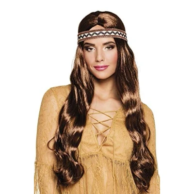 Afbeelding van Boland Pruik Harmony Bruin Golvend Lang Vrouwen Hippie 60&#039;s &amp; 70&#039;s Flower Power