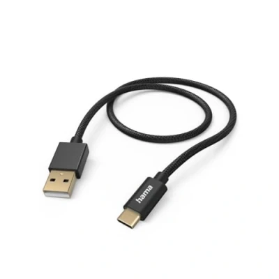 Afbeelding van Hama Oplaadkabel Fabric USB A C 1,5 M Nylon Zwart