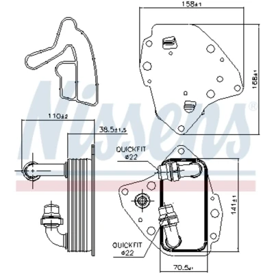Afbeelding van Nissens Oliekoeler motorolie 90996