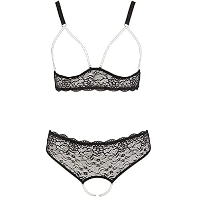 Afbeelding van Cottelli Collection parelset met parels, kettingset, zwart, maat XL, zwart