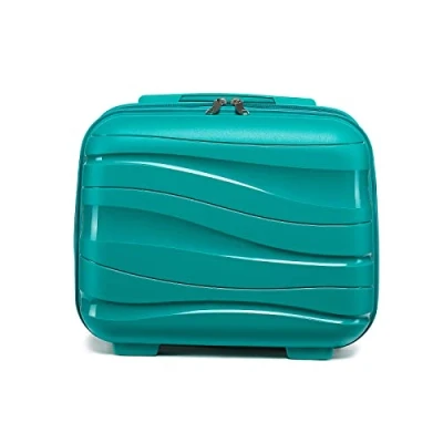 Afbeelding van KONO Reiskoffer met cosmeticakoffer van 100% polypropyleen, Blauw, Cosmetische koffer handbagage