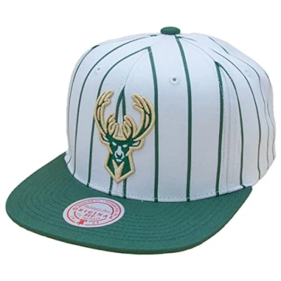 Afbeelding van Mitchell &amp; Ness Retro Pinstripe Snapback NBA Milwaukee Bucks