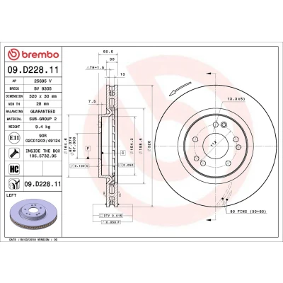 Afbeelding van Brembo Remschijf 09.D228.11