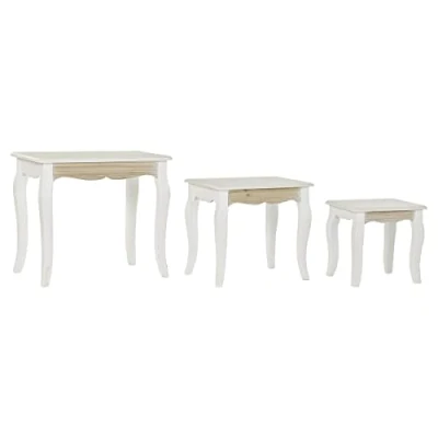 Afbeelding van Set van 3 tafels DKD Home Decor 39 x 41 cm Natuurlijk vlechtwerk