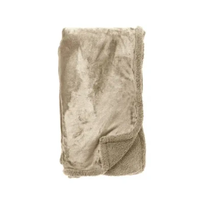 Afbeelding van Dutch Decor STANLEY Plaid 150x200 cm fleece deken met teddy en Pumice Stone beige