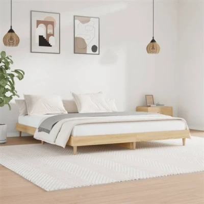 Image de vidaXL Cadre de lit sans matelas chêne sonoma 120x200 cm
