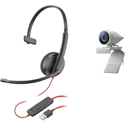 Afbeelding van POLY 2200 87120 025 On Ear headset Telefoon Kabel Mono Zwart Volumeregeling, Microfoon uitschakelbaar (mute)