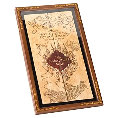 Afbeelding van The Noble Collection Harry Potter Marauder&#039;s Map Display Case 46 cm Elegant Houten voor Officieel gelicentieerde filmset filmrekwisieten geschenken