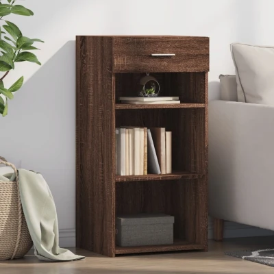 Afbeelding van Dressoir 45x42,5x93 cm bewerkt hout bruin eikenkleur
