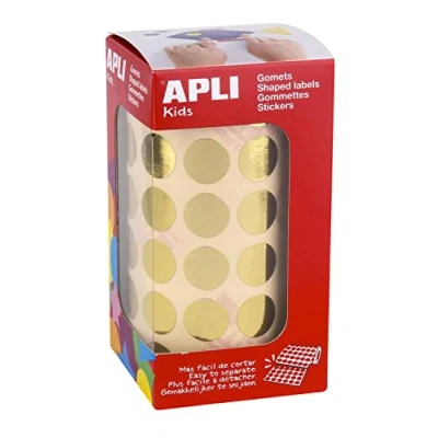 Afbeelding van Apli Kids 11629 rol met 2832 ronde metallic stickers, 15 mm, goud