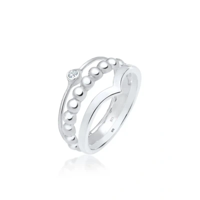 Afbeelding van Elli Glass Crystal Ring silvercoloured, Dames, Maat: 58, Silver coloured