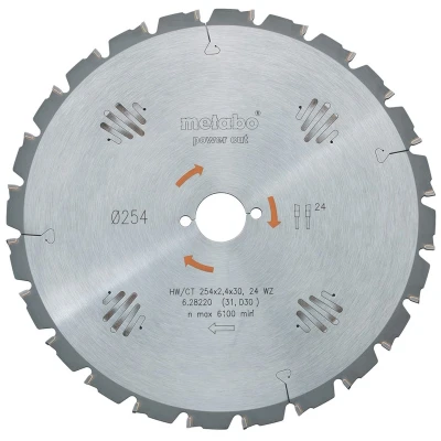 Afbeelding van Metabo 628220000 HM cirkelzaagblad Ø 254 x 30 mm 24 WZ