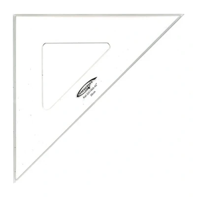 Afbeelding van Graphoplex Hoek 45, 3 randen, vuilafstotend, 26 cm, transparant