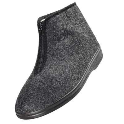 Afbeelding van APREGGIO winterpantoffels voor heren, warme pantoffels comfortabele vilten pantoffels, Grijs/Zwart