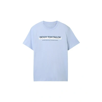 Afbeelding van TOM Tailor Denim Tshirt print, Heren, Maat: Small, Brunnera blue