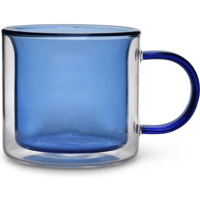 Afbeelding van Fine Dining&amp;living Liv dubbelwandige beker blauw 27cl set2