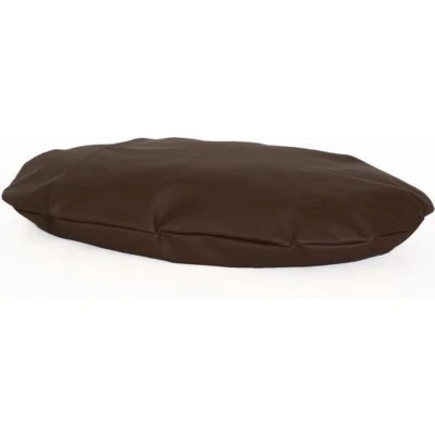 Afbeelding van Hondenkussen Ovaal leatherlook bruin 65x45x15 cm Polyestervezels