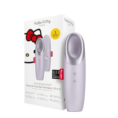 Afbeelding van GESKE x Hello Kitty SmartAppGuided™ Warm &amp; Cool Eye Energizer 6 in 1 oogmassage Concealer Massager Verwijderen van wallen en hangende oogleden Elektrische