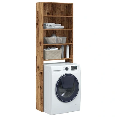 Afbeelding van Wasmachinekast 64x24x190 cm oud houtkleurig