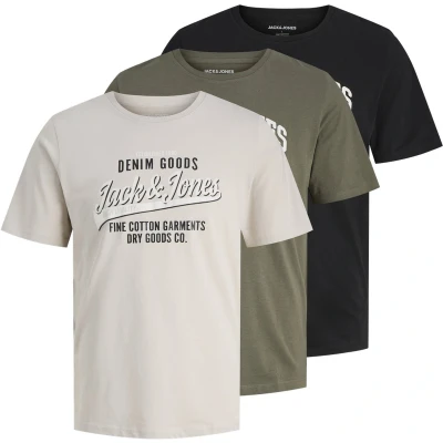 Afbeelding van JACK&amp;JONES JJETHAN TEE SS CREW NECK 3PK MP NOOS Heren T shirt Maat L