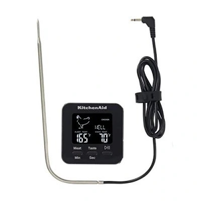 Afbeelding van KitchenAid Global KQ906G, DX296 Digitale thermometer, bekabeld, zwart, 20 tot 250 C, 8 eiwitinstellingen, zwart