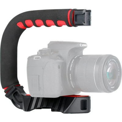 Afbeelding van Ulanzi video stabilizer film triple cold shoe grip stabilisator smartphone camera Zwart