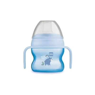 Image de Mam Mug Starter Cup avec poignées antidérapantes et bec verseur, 4 + mois, 150 ml, bleu clair