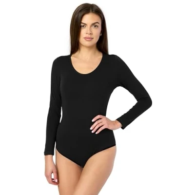 Afbeelding van Merry Style Elegante damesbody met lange mouwen van katoen BD900, Blauw