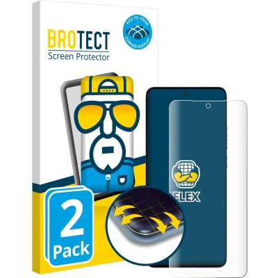 Afbeelding van BROTECT Screenprotector voor Motorola Edge 50 Pro Folie Beschermfolie transparant volledig dekking (2 Stuks)