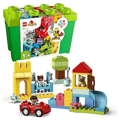 Afbeelding van LEGO DUPLO Deluxe bouwstenen, cadeau idee voor kinderen van 1 jaar, activiteiten en ontwikkelingsspeelgoed met opslag, educatieve spelletjes baby&#039;s 18 maanden 10914