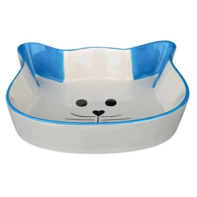 Afbeelding van TRIXIE VOERBAK / WATERBAK KATTENHOOFD MET GEZICHT KERAMIEK ASSORTI