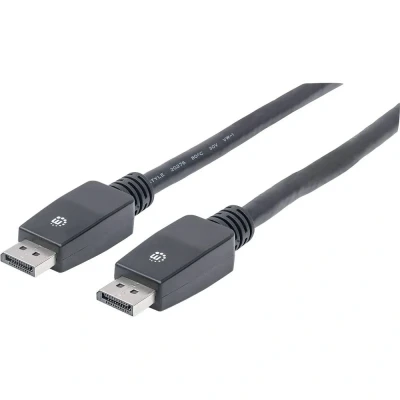 Afbeelding van Manhattan 354134 DisplayPort kabel Aansluitkabel stekker, stekker 10.00 m Zwart 4K UHD, Folie afscherming, UL