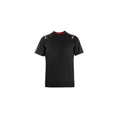 Afbeelding van T Shirt met Korte Mouwen Sparco Tech Stretch Trenton Zwart Maat 2XL