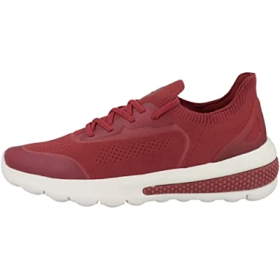 Afbeelding van Geox D Spherica Actif Sneakers laag, Dames, Maat: 42, Dark red Textiel/ synthetisch