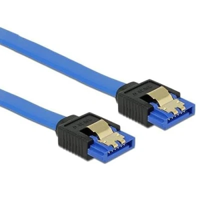 Afbeelding van SATA datakabel plat SATA600 6 Gbit/s / blauw 0,10 meter