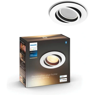 Afbeelding van Philips Hue Milliskin inbouwspot White Ambiance rond Wit 1 pack