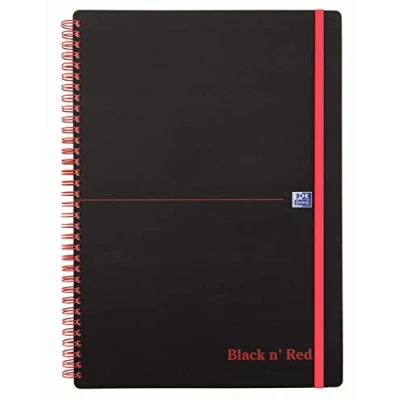 Image de Oxford black n red 400047654 cahier à spirales a4 140 pages noir