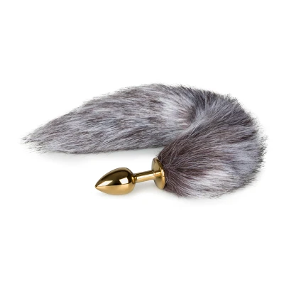 Afbeelding van Vossenstaart Buttplug S Goud/Bruin Levensecht Gevoel