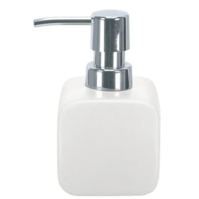 Image de Kleine Wolke 5066100854 Cubic Distributeur de Savon en Céramique Blanc 73 x 127 mm