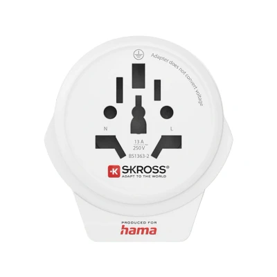 Afbeelding van Hama Reisadapter World To Europe Usb Voor 2 En 3 Polige Apparaten 1X