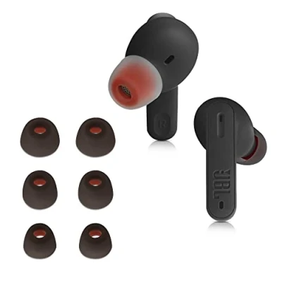 Afbeelding van kwmobile 6x cover voor in ear oortjes geschikt JBL Tune 230 NC TWS / T230NC Vervangende oordopjes van siliconen zwart 3 maten