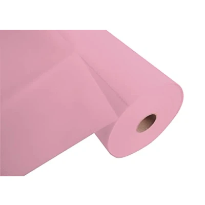 Afbeelding van Pro Nappe Ref. R732451I Wegwerp hoofd van spinbond vlies karton met 4 rollen à 24 m x 0,4 breed, voorgesneden om de 1,20 vertegenwoordigt 20 hoofdvormen kleur poederroze